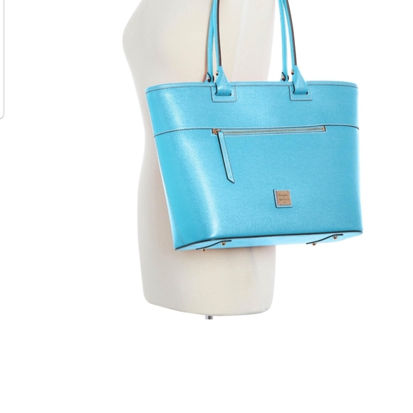 Dooney and Bourke Light Blue Saffiano Leather Tote - Picture 12 of 14